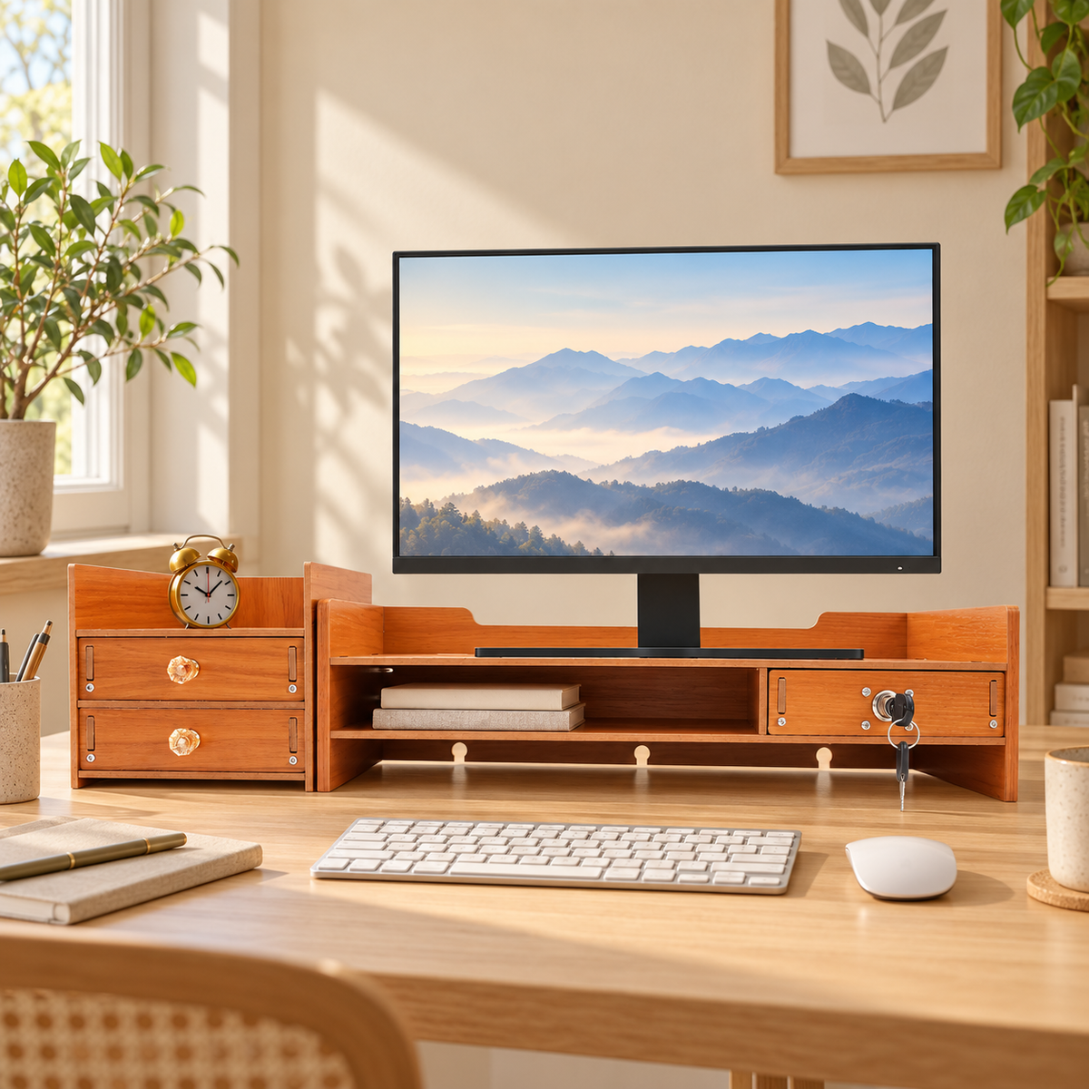 Majorelle Silo Vault — Organiseur de bureau — 65,5 cm — dans un espace de travail ; accessoires non inclus