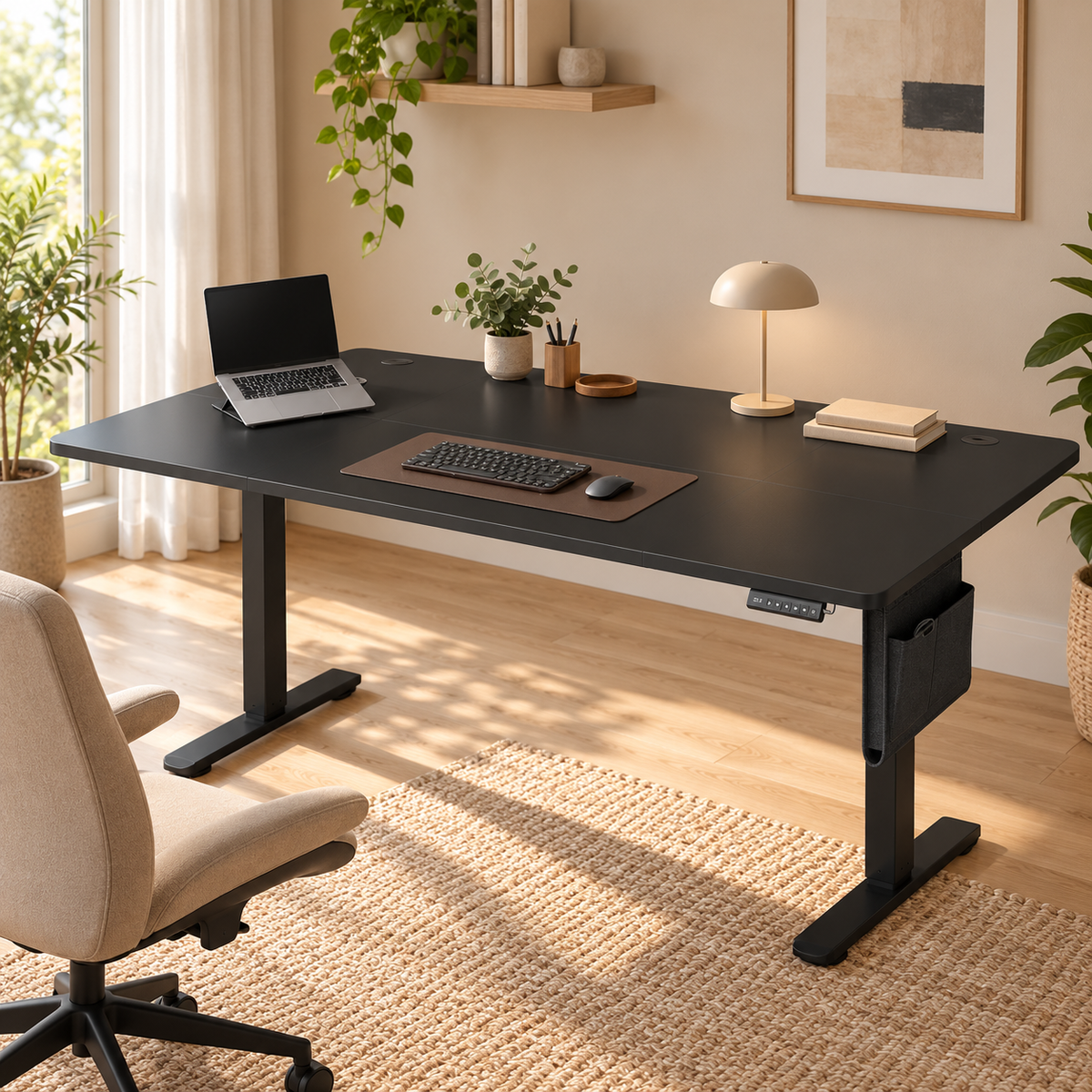 Majorelle Aeris Ultra Standing Desk — 180 × 80 cm — Black — workspace view; accessories not included