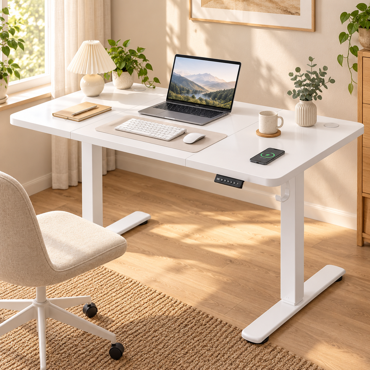 Majorelle Vela Connect Standing Desk — 120 × 60 cm — workspace view; accessories not included