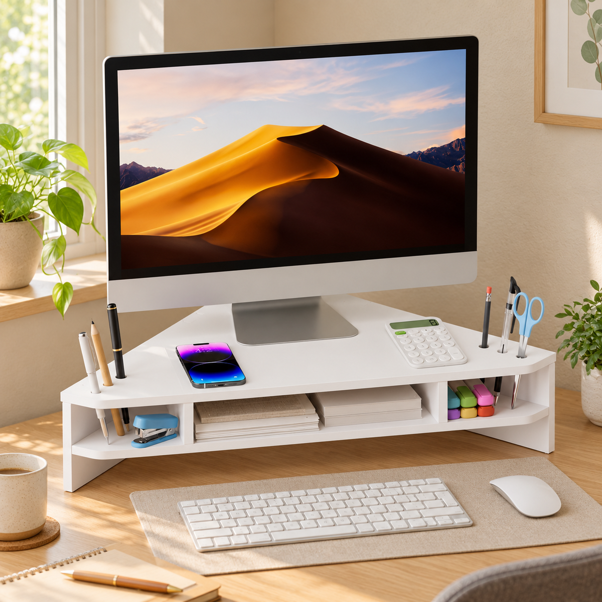 Majorelle Calia Desk Organizer — 53.2 cm — workspace view; accessories not included