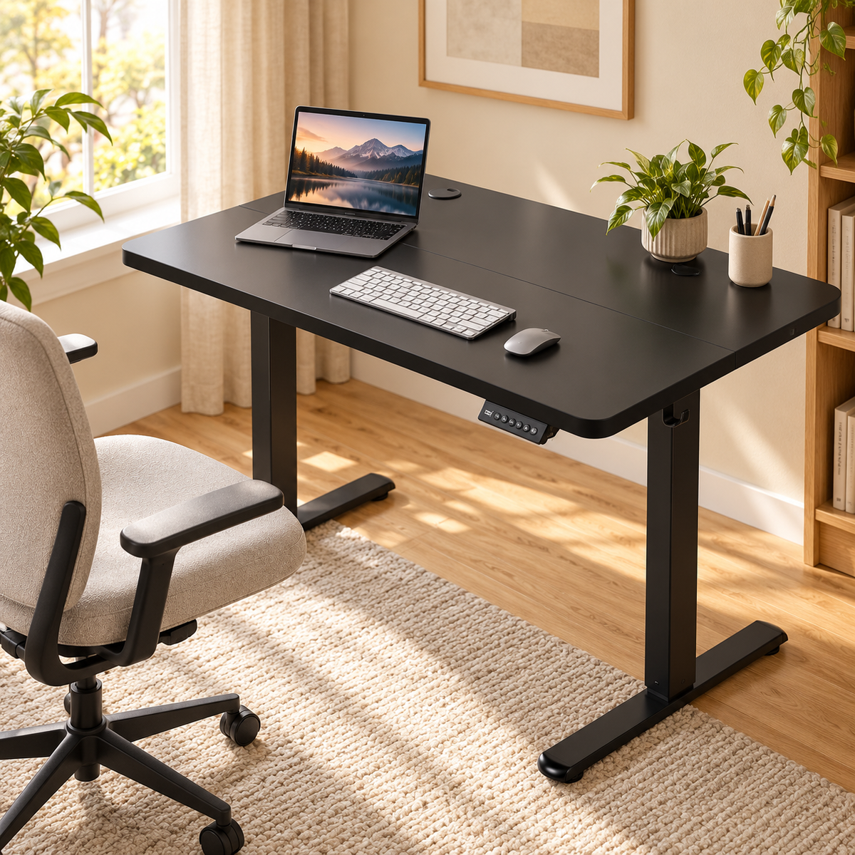 Majorelle Vela Connect Mini Standing Desk — 100 × 60 cm — workspace view; accessories not included