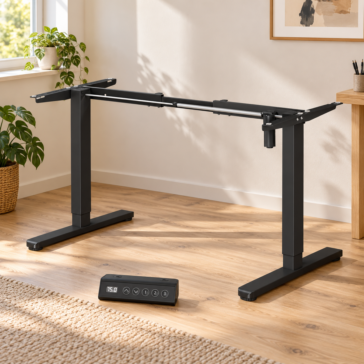 Majorelle Vela Frame Electric Desk Frame — workspace view; accessories not included