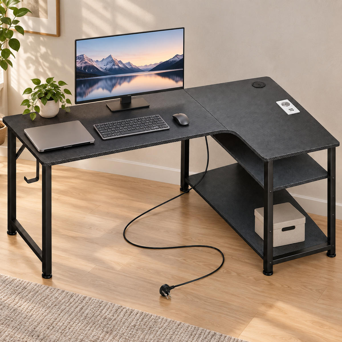 Majorelle Corda Connect Desk — 140 cm — workspace view; styling accessories not included