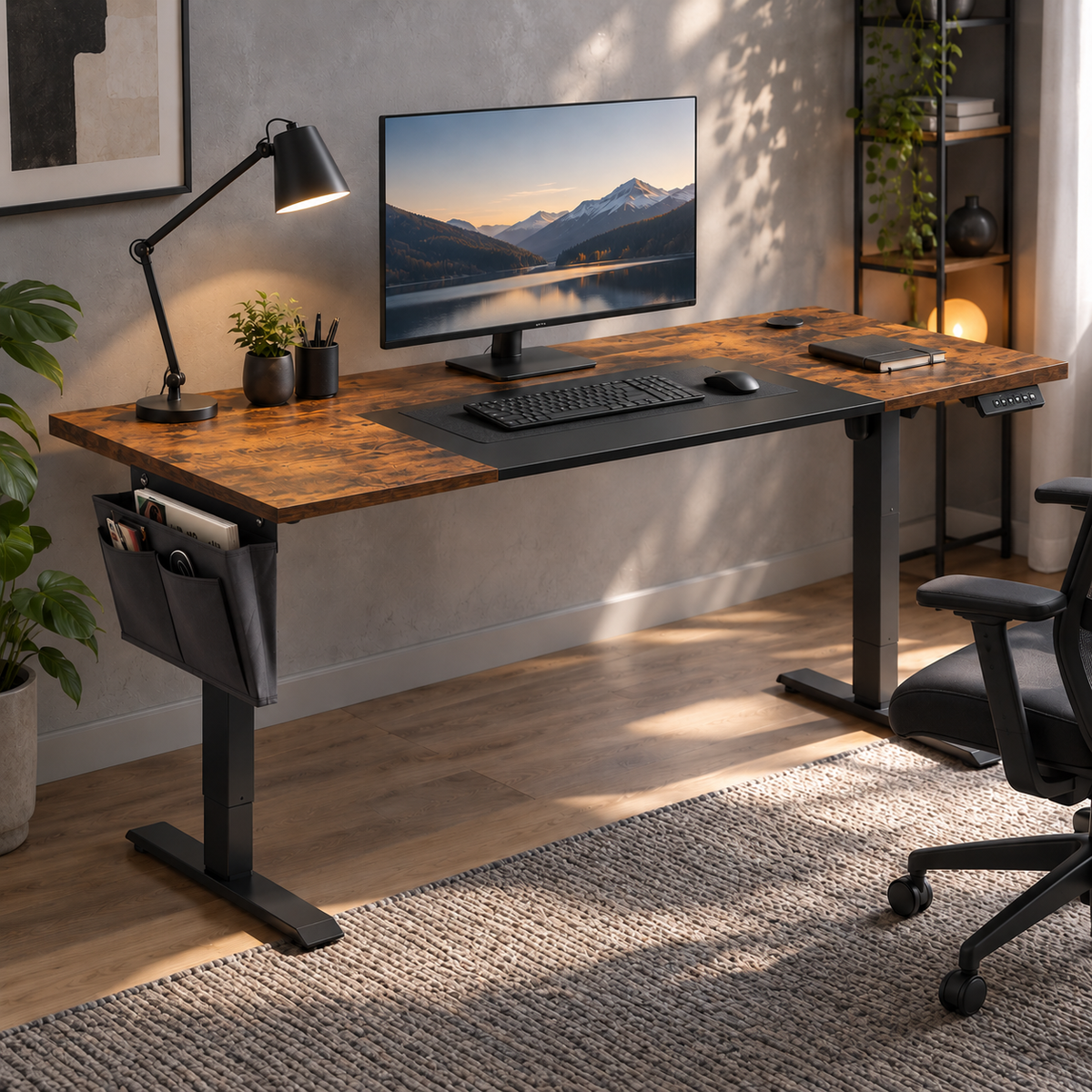 Majorelle Aeris Max Standing Desk — 160 × 70 cm — workspace view; styling accessories not included