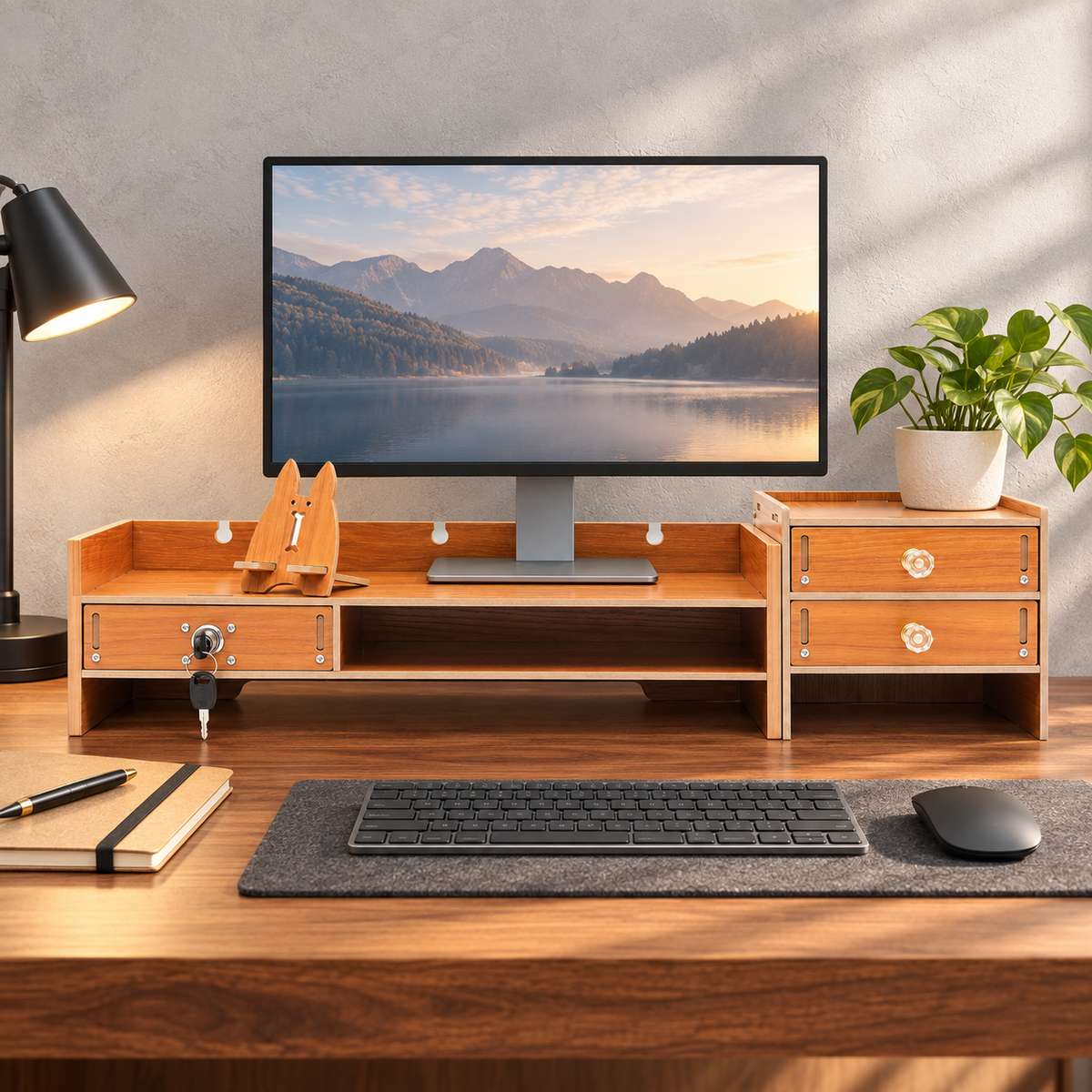 Majorelle Silo Vault Desk Organizer — 65.5 cm — workspace view; styling accessories not included