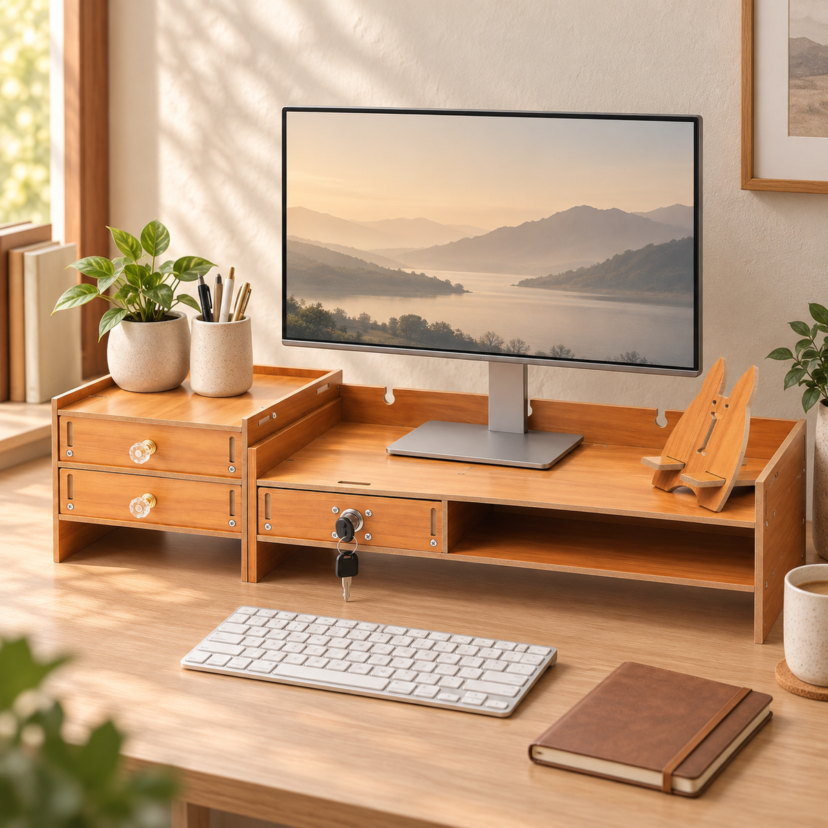 Majorelle Silo Vault — Organiseur de bureau — 65,5 cm — dans un espace de travail ; accessoires de mise en scène non inclus