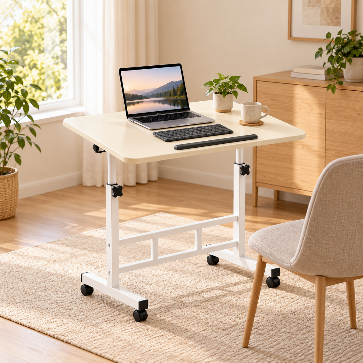 Majorelle Noma Fold Mobile Laptop Table — workspace view; accessories not included